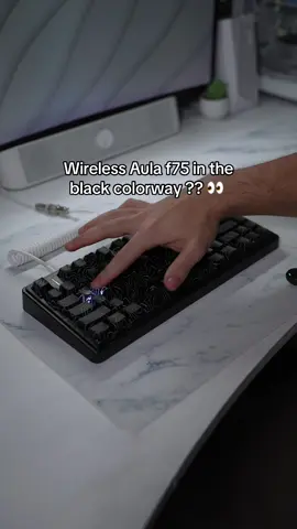 New Aula F75 pro in black contour design? 👀 what do yall think? #keyboard #aulaf75 #black #creamykeyboard #tiktokshopblackfriday 
