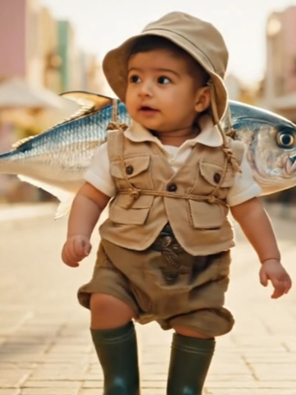 😊 حبيبتو وعدتو بأكلة سمك عالعالم #trends  #baby #viral #satisfyingvideo #veo3 (ai)  ذكاء اصطناعي 