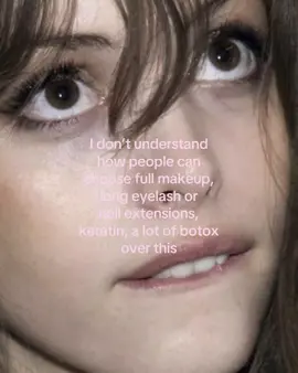 just wanted to say that I love the beauty of every girl, not just Pinterest girls, and I find many features attractive. And no, I don't expect full makeup looks, I love wearing makeup myself, but when you spend hours just doing your makeup, I don't judge, I just don't understand it. And I also don't have anything against any of the above, but not when it's too much, it looks weird. I also know that some people need it (for example, porous hair needs keratin). But some girls, even if they already look good, continue to do it. The video is not offensive in any way, just value your appearance and beauty.#beauty #girlblogger #natural #fyp 