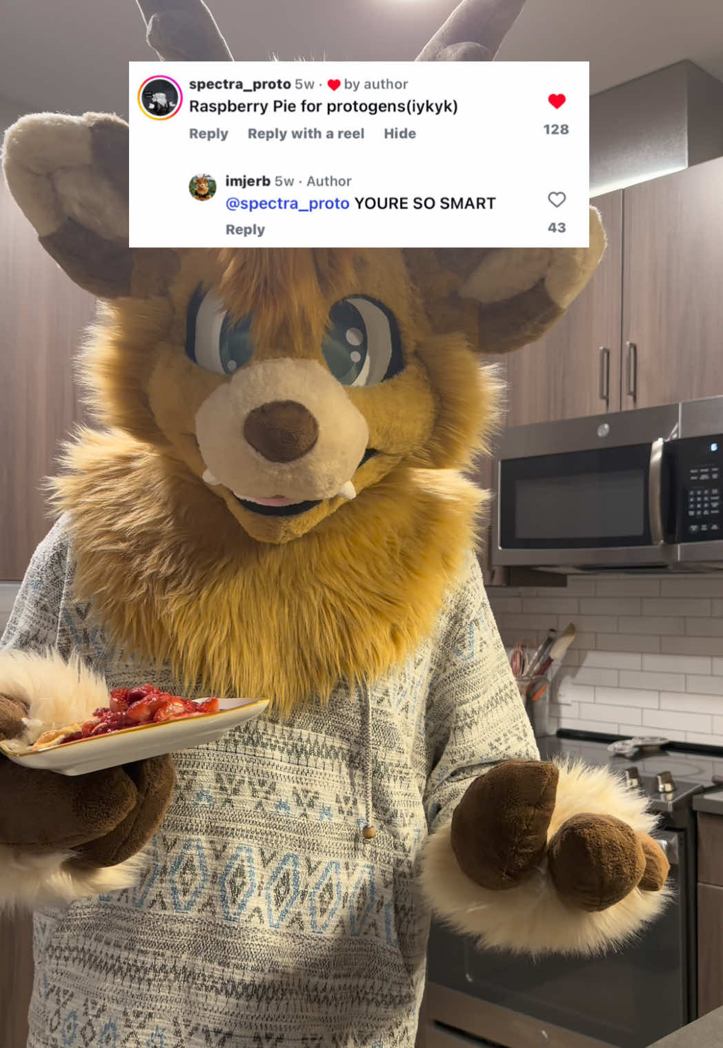 Let me know what species you want to see next :D #furry #fursuit #furrytiktok #furries #furryfandom #furrycommunity #furryfyp #cooking #deer #lgbt #fyp #fypシ #furriesoftiktok #fursuiter 