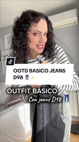 Mi OOTD amigas 👖✨ 🔎 Os dejo las referencias por aquí 👇🏼 ✨ Camiseta rayas 6523/406/004 ✨ Jeans D98 1499/760/778 ✨ Botines Mango antiguos  ✨ Blazer Hacco (link en bio) ✨ Bolso Stradivarius  3633/911/001 ¿Qué os parece el look? Os leoooo 👀👀 #outfitbasico #jeansd98 #CapCut 