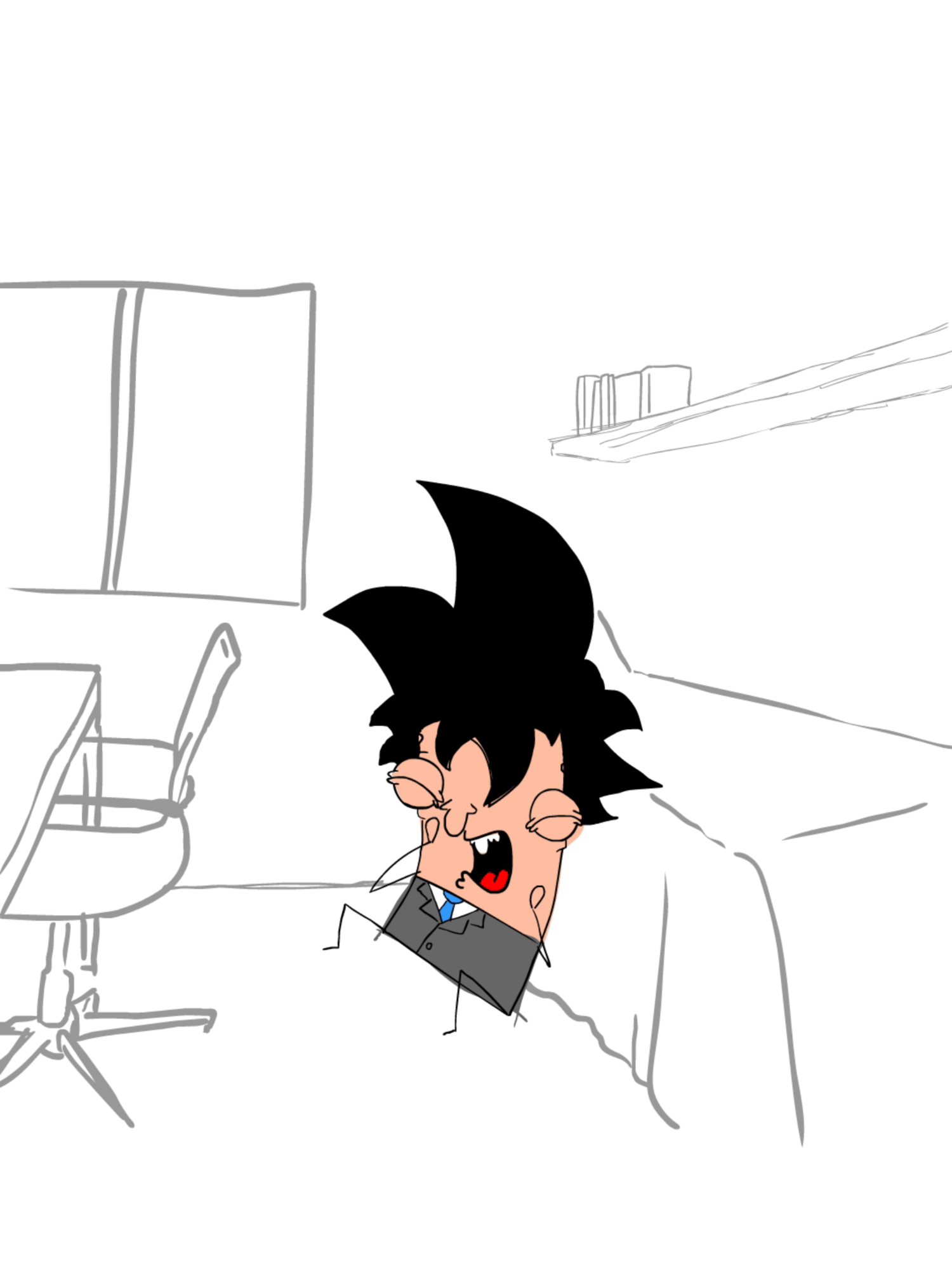 rotina de trabalho #animaçao #goku #comedia #cosplay #desenho