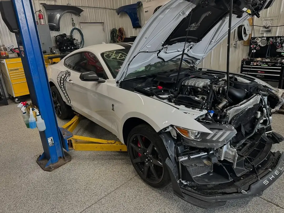 Staring Monday off with a bang tearing down this 2020 GT500 CFTP car. 7900 miles. Painted stripe 🚗. 😢 \nDrivetrain will be listed shortly on beckymustangparts.shop as well as a run video. Everything else will be listed later on in the week. For quick responses call the office or emails beckymustangparts.shop 