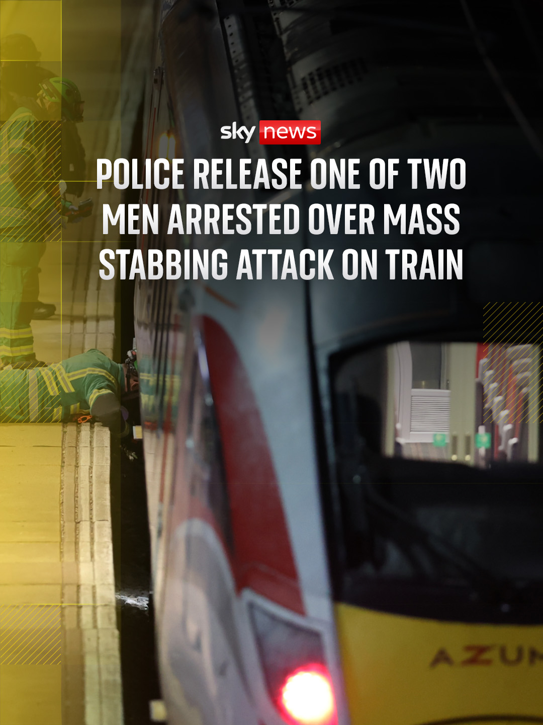 BREAKING: Police have released one of two men arrested over a mass stabbing on a train travelling from Doncaster to London. A 32-year-old man from Peterborough is now being treated as the only suspect, police say. #skynews