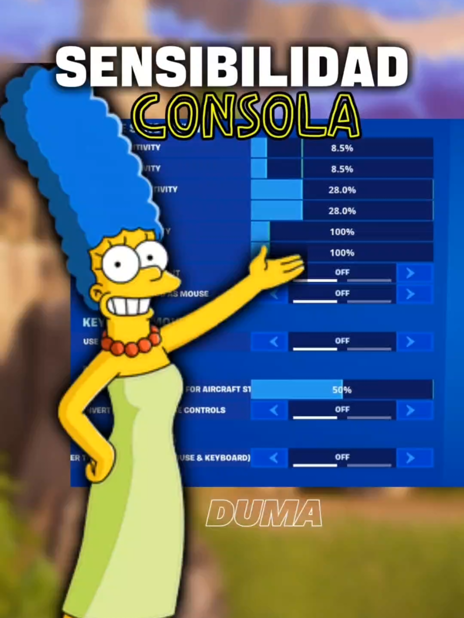 Esta SENSIBILIDAD está ROTISIMA en la Temporada de SIMPSON 😱🔥 #fortnite #creatorsearchinsights #duma #settings 
