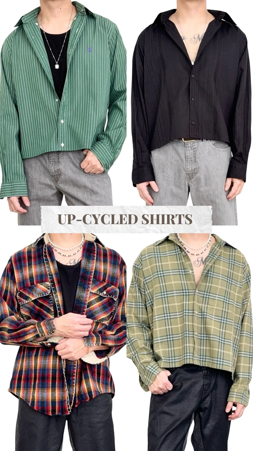 Cropped & stitched garments 