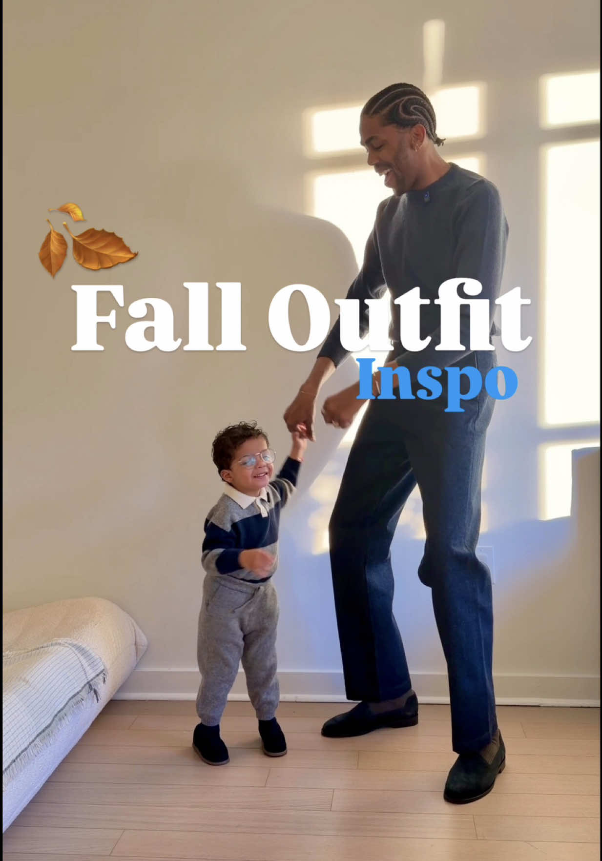 Happy Sunday , Disco Ducks. Soft layers, quiet tones, and the kind of comfort that speaks for itself. Navy and grey never miss, especially in cashmere. Let’s start elevating sweatsuits (as per Ducky).  Here is our outfit breakdown.  Ducky: Sweatsuit @zarakids  Loafers@zarakids  Dada: Sweaters @octobre_editions  Shoes @toddsnyderny  Pants @toddsnyderny  Socks @uniqlousa  Hair by @soulplex_  Accessories @spinellikilcollin @davidyurman @cartier @tiffanyandco  What’s your favorite part?  . . #OOTD #fatherandson #ootdfashion #toddlerfashion #mensfashion  