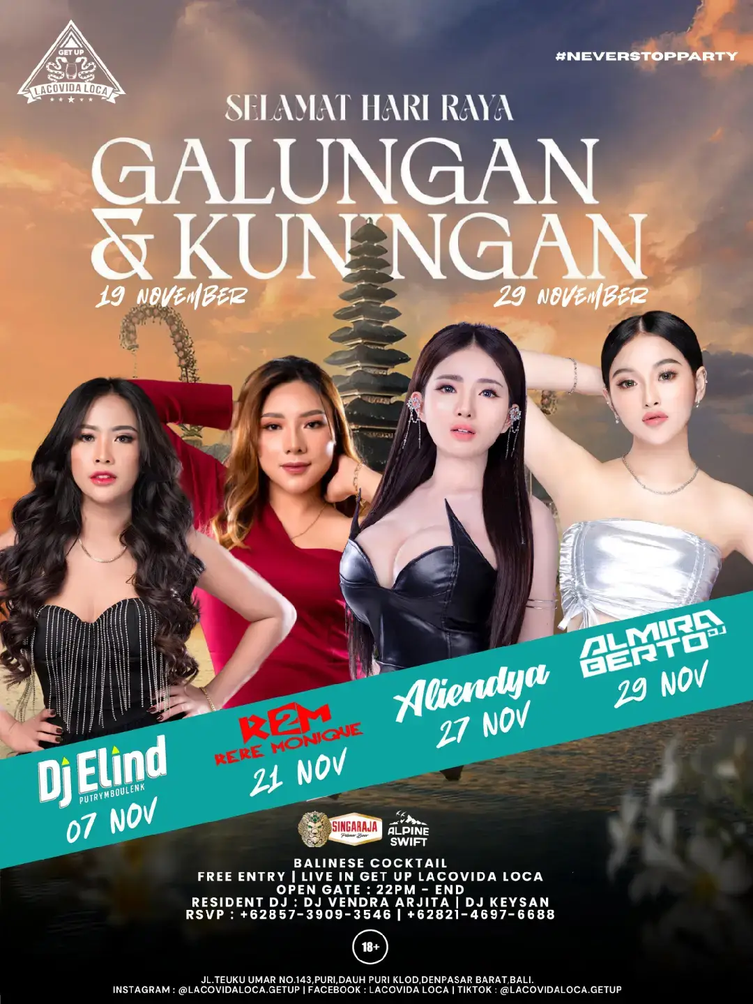 event Bulan November Lacovida Loca GetUp Bali,, 💃💃💃 catat tfgl nya ya gaesss 💃💃💃