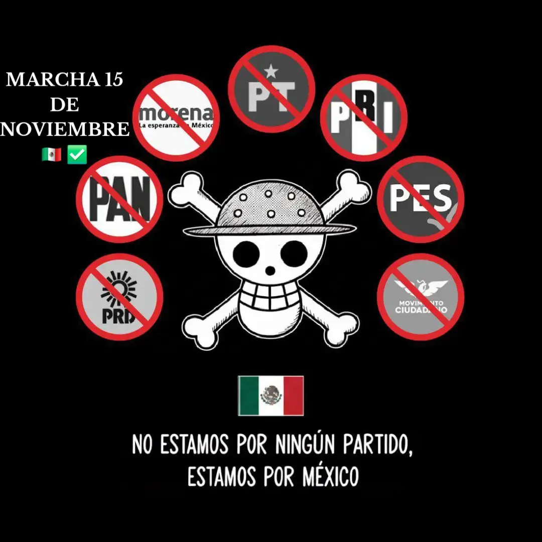 ​¡Únete al llamado de la ciudadanía! ​Esta es una invitación abierta y genuina a toda la sociedad mexicana. Queremos que la Voz del Pueblo resuene con fuerza y se manifieste en una sola dirección: la de los ciudadanos. ​📅 Detalles del Encuentro: ​Día: 15 de Noviembre ​Hora: 11:00 a.m. ​Zona Horaria: Hora Central de la Ciudad de México (CDMX) ​BUSCA LA UBICACIÓN DE CADA ESTADO. EN LAS PUBLICACIONES DE MI PERFIL. ​🌟 Nuestro Compromiso y Principios Fundamentales: ​Absoluta Independencia Política: Deslindamos categóricamente esta marcha de cualquier afiliación o interés partidista. NOSOTROS NO ESTAMOS CON NINGÚN PARTIDO POLÍTICO. ​Movimiento Ciudadano Genuino: Esta es una convocatoria que emana directamente de la base social. ESTA MARCHA NO TIENE LÍDERES NI ORGANIZADORES en el sentido tradicional; tú y cada participante son la esencia de esta movilización. ​Unidad por el Bien Común: El objetivo es claro: QUE LA VOZ DEL PUEBLO SE UNA EN UNA SOLA y pacífica expresión, elevando nuestras preocupaciones y demandas como ciudadanos. ​🤝 Invitación Abierta a la Sociedad: ​INVITAMOS A CUALQUIER PERSONA QUE SE NOS QUIERA UNIR. Eres bienvenido sin importar tu profesión, ideología personal, o condición social. ​🚫 Aviso Importante: ​Reiteramos de manera enfática que NO SON BIENVENIDOS NINGÚN PARTIDO POLÍTICO ni sus representantes o colores distintivos en esta movilización. Les pedimos encarecidamente abstenerse de asistir con pancartas, banderas o cualquier símbolo que pretenda politizar o cooptar este esfuerzo legítimamente ciudadano. ​¡La calle es de los ciudadanos! ¡Ven y sé parte de esta voz unificada! #Viral  #mexico  #mexico🇲🇽  #paratiiiiiiiiiiiiiiiiiiiiiiiiiiiiiii  #reto 