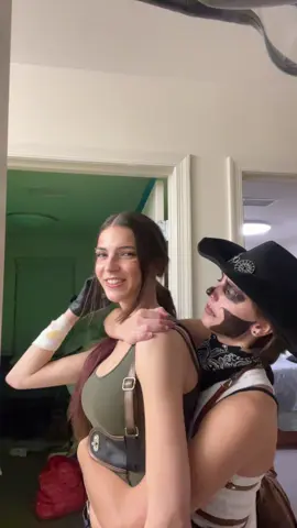 she insisted she had to be holding me in this #laracroft #wlw #halloween 