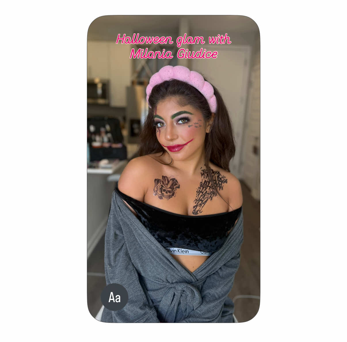 @Milania Giudice Halloween glam 🩷🩷🩷 Key products 🩷💋 @Chanel eyeshadow  @NYX Professional Makeup green eyeliner  @ArdellBeauty 421 lashes  @tarte cosmetics shape tape concealer  @Natasha Denona hy glam foundation  @Kim Chi lavender powder  @patrick ta just enough blush  @Maybelline NY super stay ink “pioneer”  @Milani Cosmetics setting spray  #tampamakeupartist  #tampamua  #beautycontentcreator  #celebritymakeupartist  #tampaflorida 