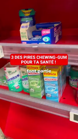Ces chewing-gums sont un vrai danger pour votre santé 😱 1️⃣ Les Freedent White 5 additifs à risque grave s’y cachent : édulcorants suspectés d’être cancérogènes, phosphates de calcium nocifs pour le cœur et les reins, BHA (perturbateur endocrinien), et colorant bleu brillant FCF lié à des troubles de l’attention. 😬 2️⃣ Les Hi-Chew Contiennent le E473, dangereux pour votre microbiote intestinal, et 32 % de sucre ! Une vraie bombe pour la prise de poids et les caries 🍬. 3️⃣ Les Mentos Pure Fresh cerise 19 additifs au total, dont 7 à risque grave. Certains peuvent altérer vos gènes, votre équilibre hormonal et même votre foie. C’est tout simplement inquiétant. 😨 💡 Pour votre santé, évitez les chewing-gums industriels. Optez plutôt pour des bonbons artisanaux naturels, sans additifs chimiques. #santé #naturopathie #bienêtre #additifs #chewinggum        