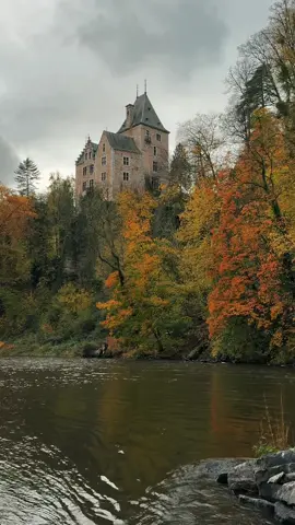Golden leaves and castle dreams 🍂🏰  📍 Château de Montjardin #belgium #visitbelgium #wallonie #activityideas #castle 
