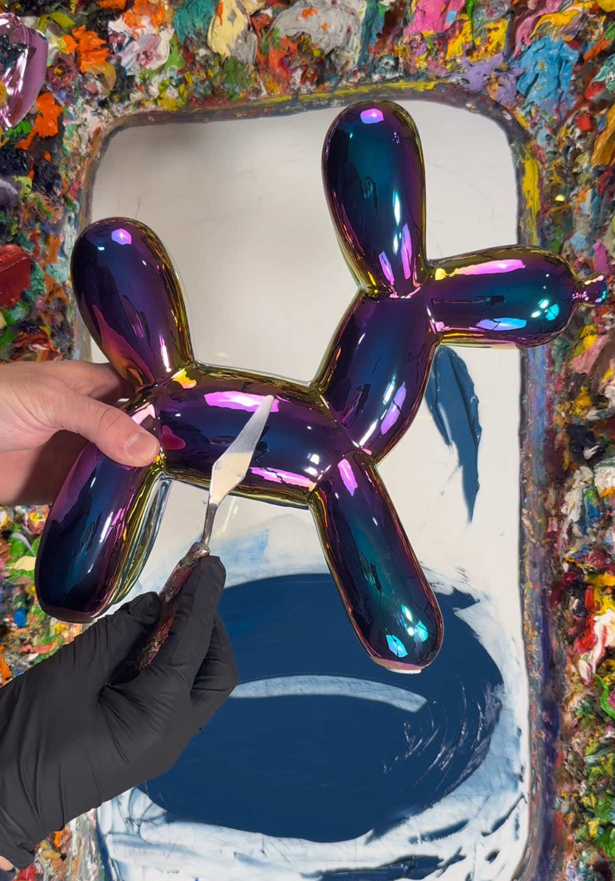 Replying to @🙊🙉🙈 Iridescent Balloon Dog – Color Match (Maximum Difficulty) #artist #art #artistsoftiktok #painting #color 