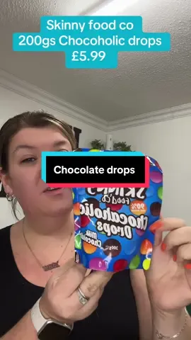 From the skinny food co. The chocoholic drops. This is 200gs and they have 90% less sugar than regular chocolate. Meaning lower calories.  #blackfriday #tiktokmademebuyit #lowcalorie #chocolate #lesssugar 
