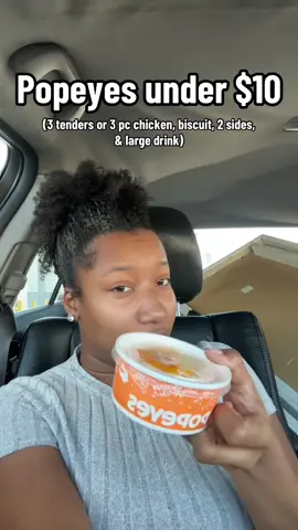 Ntm on my hair but I just wanted to share this good ass deal #popeyes #mealunder10dollars #fastfoodhacks #budgetmeal #savingmoney 