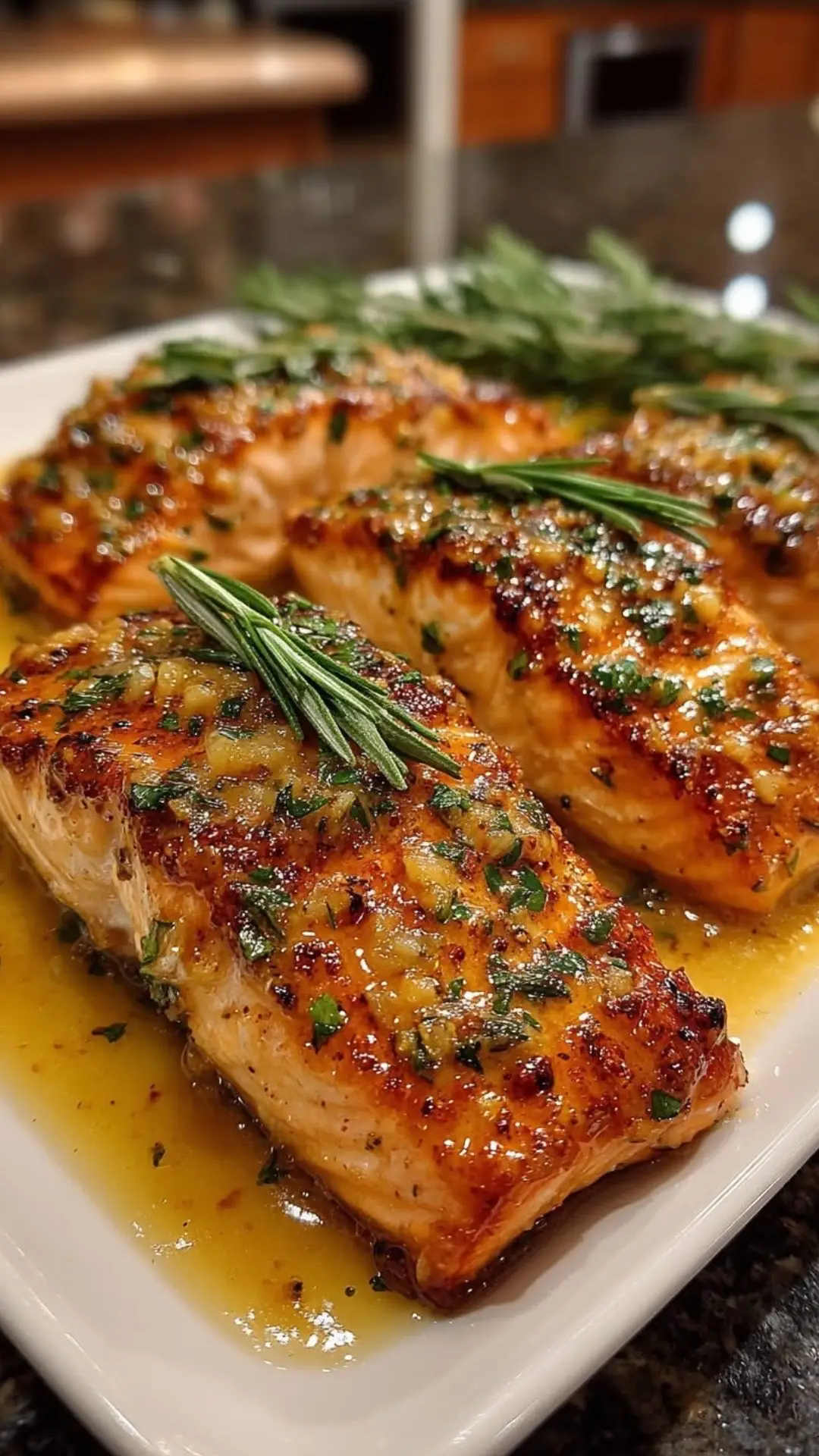 Honey Mustard Baked Salmon 🍯🐟 🛒 Ingredients: 4 salmon fillets (about 6 oz each) 3 tbsp honey 2 tbsp Dijon mustard (or yellow mustard for a milder flavor) 1 tbsp olive oil 1 tsp garlic powder Salt and pepper to taste Lemon wedges and parsley (for garnish) 👩‍🍳 Directions: Preheat oven to 400°F (200°C). Line a baking sheet with parchment paper or foil. Make the glaze: In a small bowl, whisk together honey, mustard, olive oil, garlic powder, salt, and pepper. Prepare the salmon: Place salmon fillets on the baking sheet. Brush the honey mustard glaze generously over each piece. Bake it: Bake for 12–15 minutes, or until salmon flakes easily with a fork. For a caramelized top, broil the last 2 minutes. Serve and enjoy: Garnish with lemon wedges and chopped parsley. Delicious with rice, roasted veggies, or a fresh green salad!