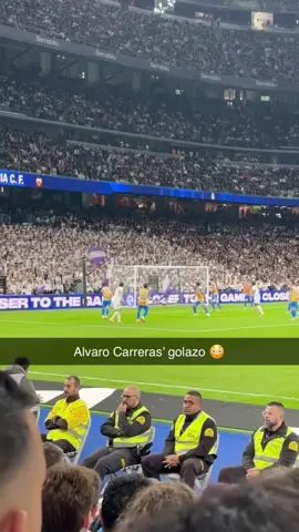 This view from Carreras’ shot 😳 (via krolewskiewyjazdy.pl/ IG) #realmadrid #AlvaroCarreras #golazo #futbol #Soccer 