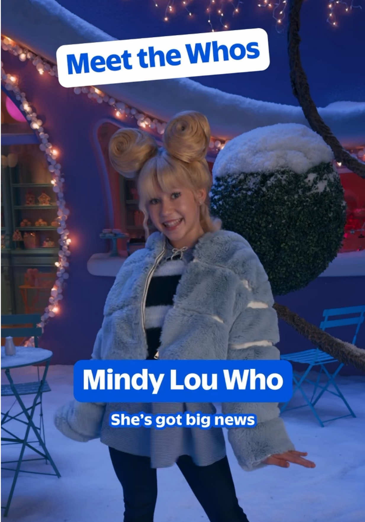 MEET THE WHOS 📣 #walmartpartner // Mindy Lou Who: @Kinley💐✨🧚🏻‍♀️ // The Mayor: @Stephanie Beatriz // The Knowman: Jonathan Adams // The InWhoencers: @lala, @Connor Wood 🐸, @Maritere Esteve // Max: Donuts the Dog // The Grinch: 💚