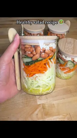 These glass jars containers are perfect for my meal prep #saladrecipe#glassjars#mealprep#mealprepsunday 
