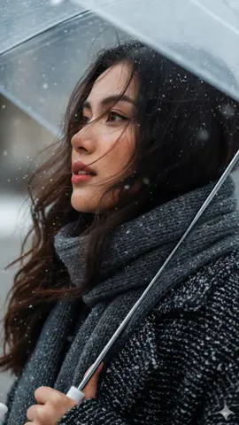 Windblown Portrait with Snow #gemini #artificialintelligence #prompt #ai #trend 