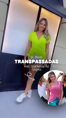 Kit com 3 Blusas Transpassadas Manga Curta#kitblusa #blusatranspassada 