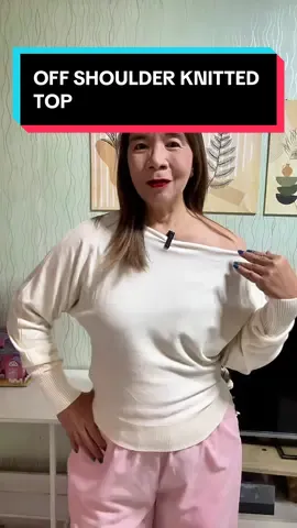 Off shoulder knitted top #offshoulder #knittedsweater #knittedtop #tops #OOTD @Nonmoi.ph 