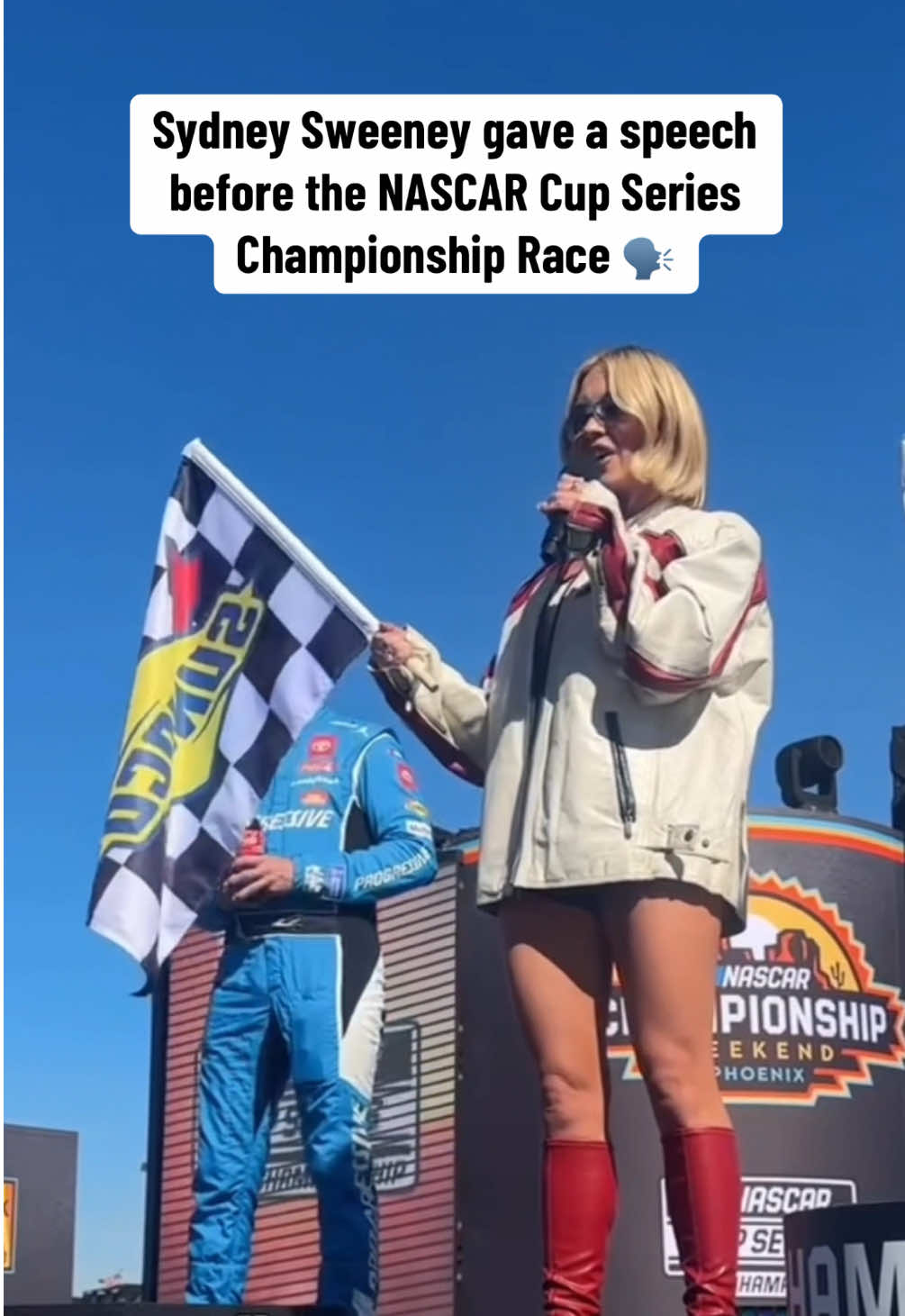 Sydney Sweeney’s pre-race speech at Phoenix Raceway 🔥 @B/R Racing  #nascar #sydneysweeney #racing 