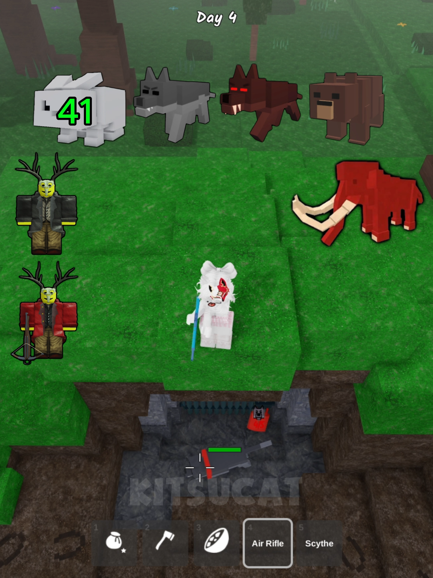 Air Rifle vs Every Entity 😂! #99nightsintheforest #roblox #usa #foryou #kitsucat