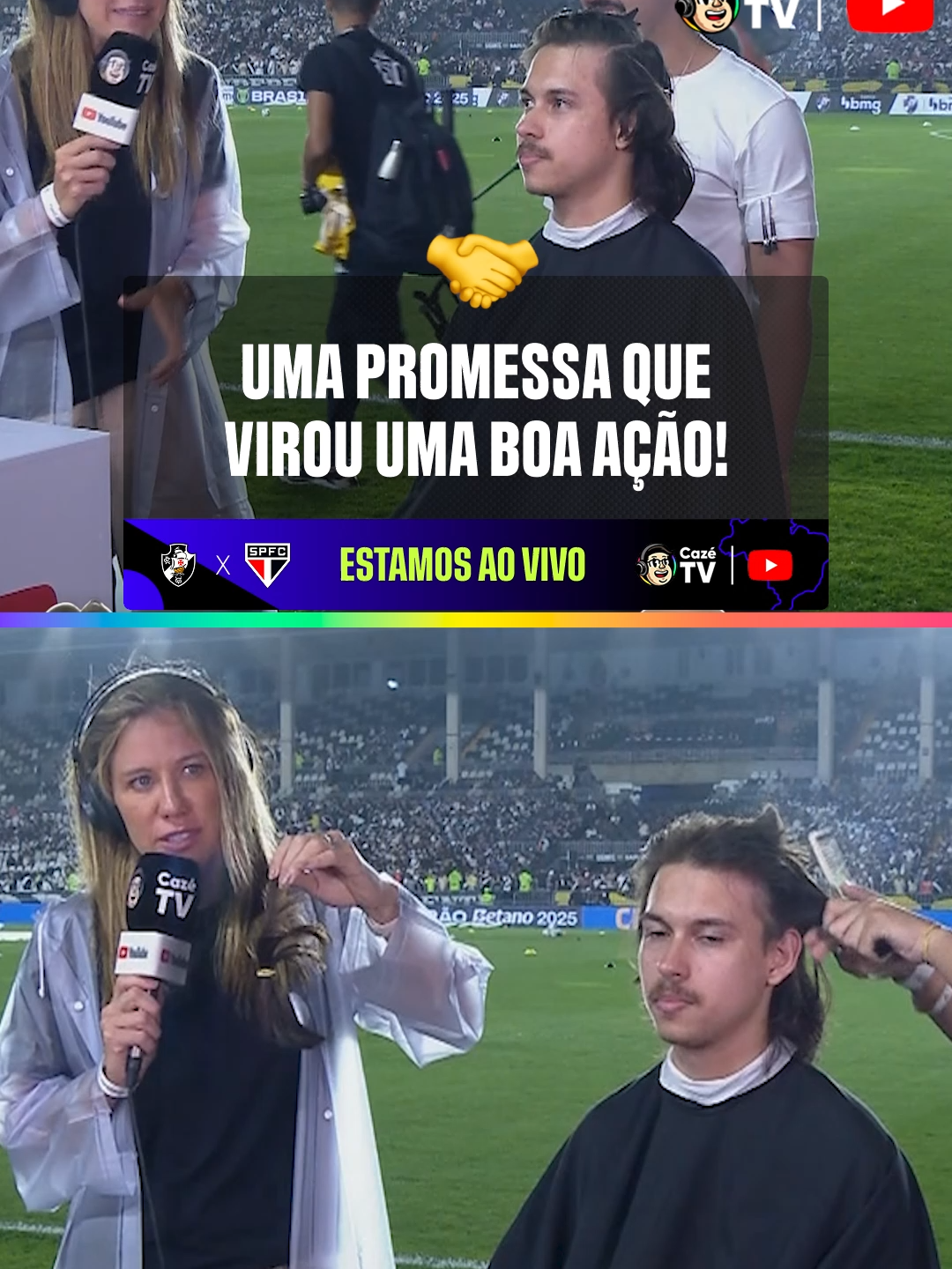 INICIALMENTE ERA SÓ UMA PROMESSA E VIROU UMA BOA AÇÃO! O Vascabelo, que agora é Vascareca, vai DOAR O CABELO! Ele ficou 219 dias sem cortar o cabelo e agora ficou careca, já que o Gigante da Colina venceu 4 PARTIDAS SEGUIDAS!!!! 😱👨‍🦲 🔗🚨 ESTAMOS AO VIVO COM UM JOGAÇO QUE VALE +3 PONTINHOS VALIOSOS: VASCO X SÃO PAULO É NA CAZÉTV! #TempoRealCazéTV #FutebolBrasileiro #BrasileirãoNaCazéTV #BrasileirãoNoYouTube #Vasco #SãoPaulo #TikTokSports