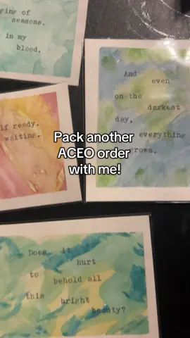 Packing up another order of ACEOs and so grateful to those who have found me here! Let’s hear it for tiny art and poetry!  #ACEO #art #watercolor #poetry #artist 