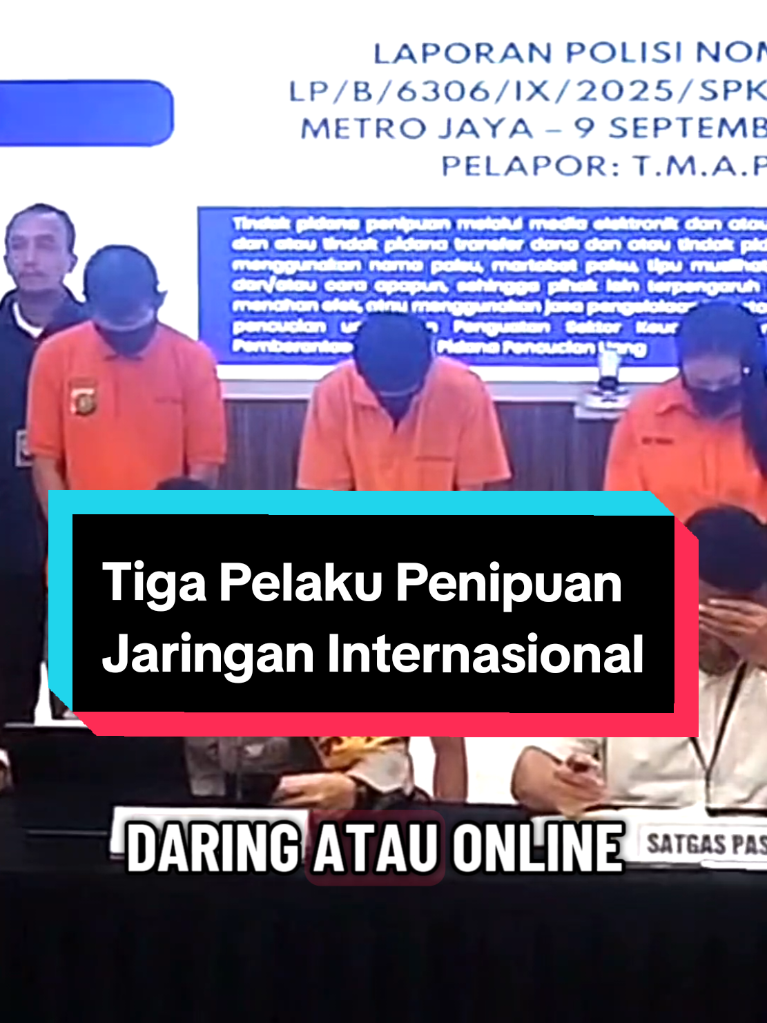 BREAKING NEWS!! Polda Metro Jaya Tangkap 3 Pelaku Penipuan Jaringan Internasional #poldametrojaya #penipuan #pelaku #polripresisi @DIVISI HUMAS POLRI OFFICIAL @Risma Silalahi390 @CNN Indonesia @Polda Metro Jaya @adearymillcop @Manang Soebeti | Pak Bray @sdmpolritoday @BIROSDMPOLDAMETROJAYA @Akademi Kepolisian 