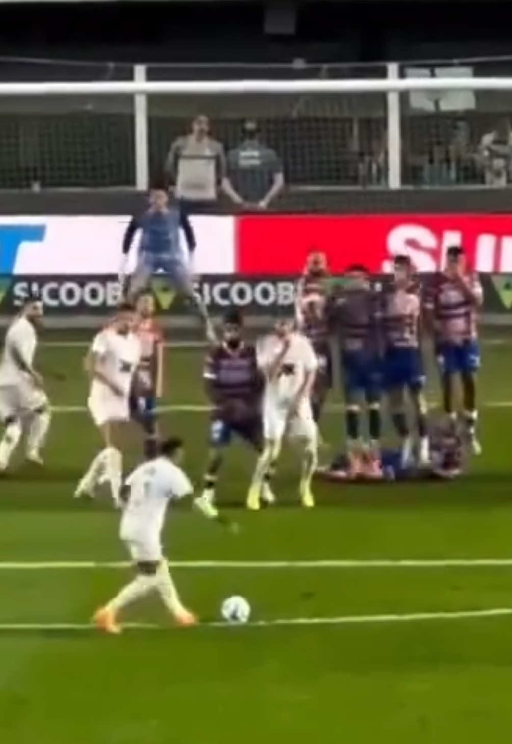 After FIFA banned his penalty technique, Neymar now tries it with free-kicks 😂  🎥 @tmfut 
