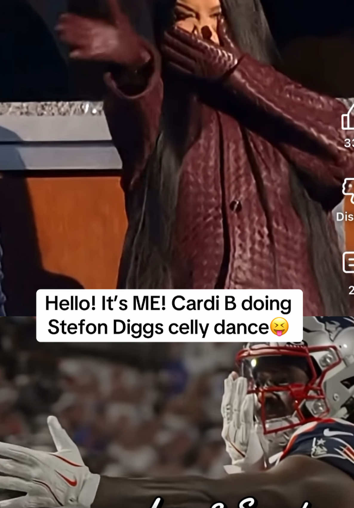 #cardib sending a reminder that she’s STILL HER😝 #stefondiggs #patriots #auntiesoftiktok #footballmom 
