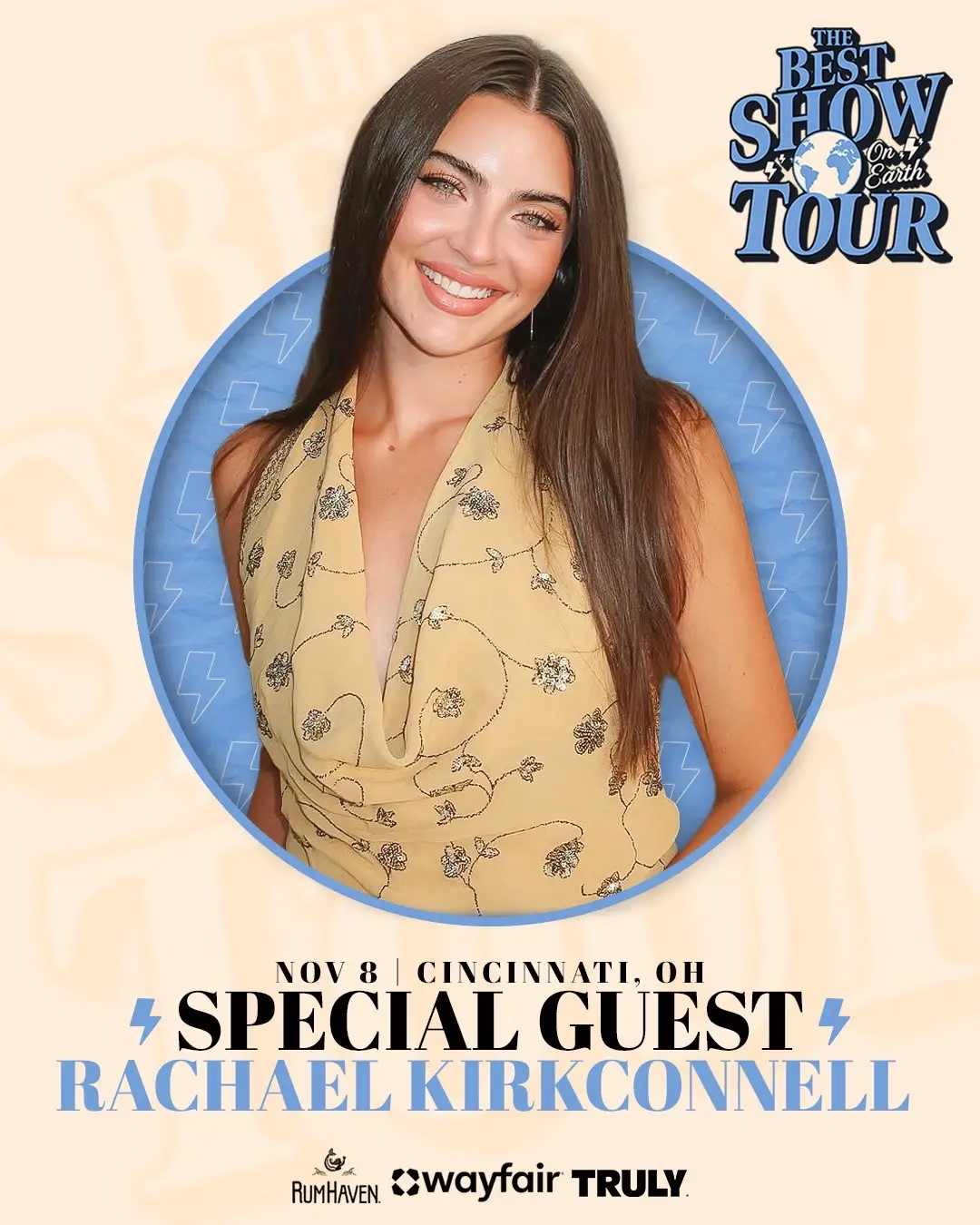 Special guest announcement 👀 We are SO excited to have the beautiful Rachael Kirkconnell join us for our Cincinnati show this week!! 🫶  Grab your tickets at the link in our bio before they’re gone!