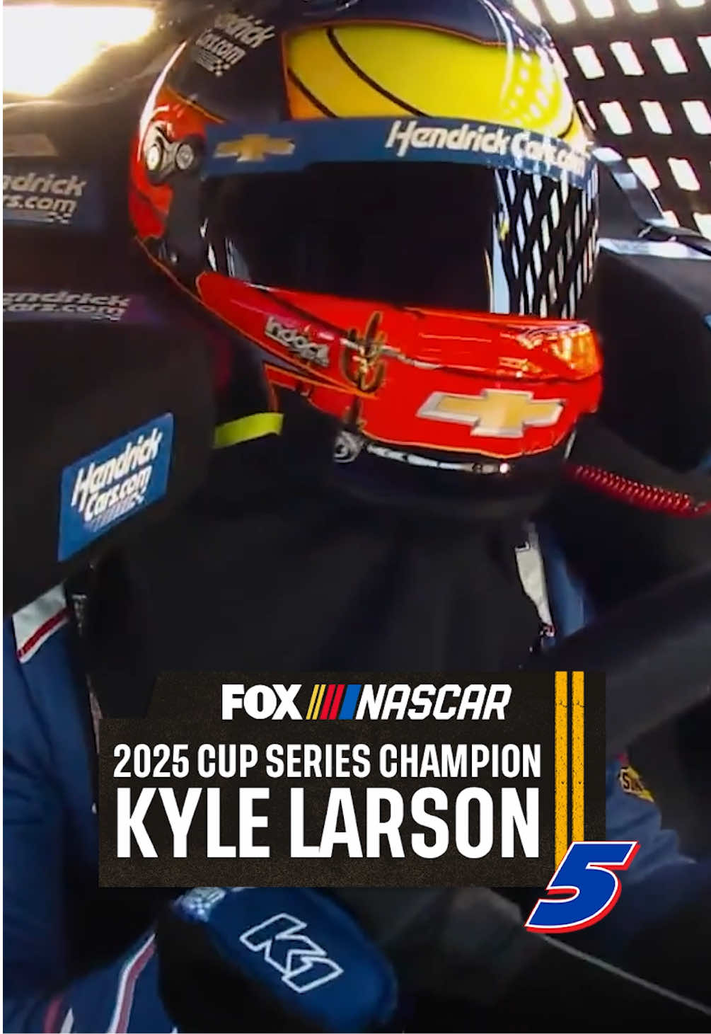 Kyle Larson holds off Denny Hamlin in overtime to win the 2025 #NASCAR Cup Series championship!