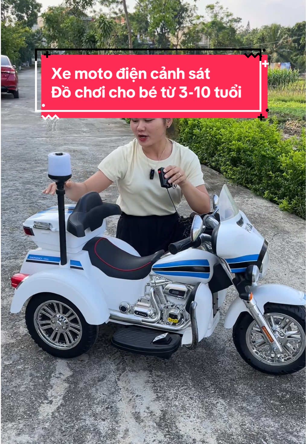 Xe máy điện cảnh sát đồ chơi SMT 111 cho bé từ 3-10 tuổi. Khung chắc chắn,kèm bộ đàm thú vị cho bé trải nghiệm #xuhuong #khosihoado #moto #dochoichobe #mebimsua 