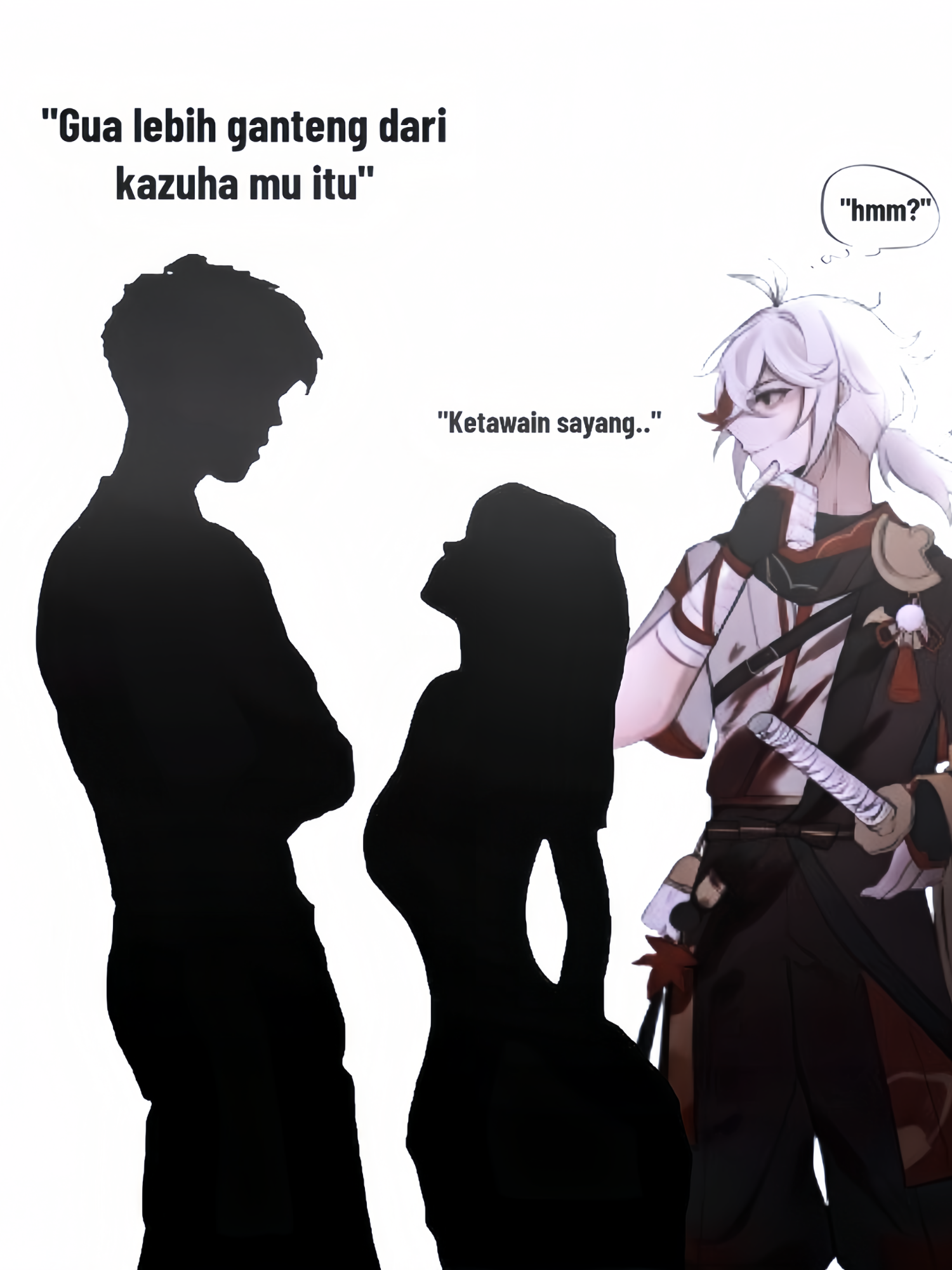 done versi kazuha. ketawanya chara soft spoken, 11/12 kayak mukanya yang vibes nya kayak ubin masjid — liatnya aja udah pengen jadiin imam dirumah 😽💗 . . cr art: @EIGNA_gie on x, @eri vel98 on pin #kazuha #kaedeharakazuha #GenshinImpact