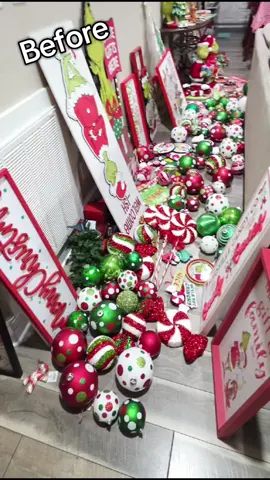 Before and after decor #christmas #christmasdecor #christmastree #holidayvibes #grinchmas 