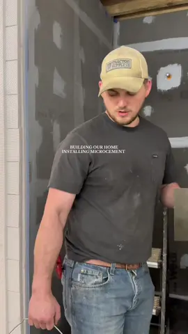 He’s gonna be a voiceover champ in no time 🤭 #microcement #shower #bathroom #DIY #homeprojects 