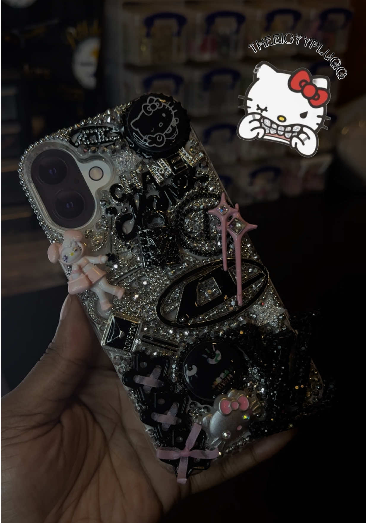 Pre-Made Iphone 16 Plus Custom Junk Case Available 🖤🐼.  - Come Shop Babesss 🫰🏽 !!  #junkcase #ᴇxᴘʟᴏʀᴇᴘᴀɢᴇ #fypシ #hellokitty 