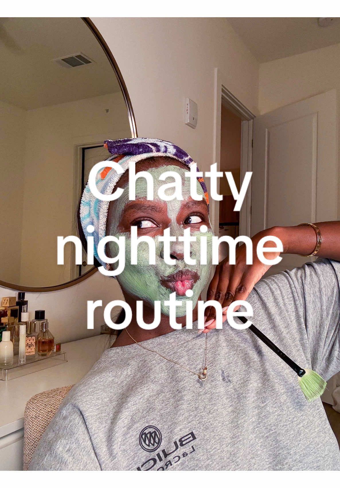 Chatty get unready with me | nighttime skincare routine for when I have a breakout @KAI COLLECTIVE headband @Prequelskin oil cleanser @rosenskincare earth cleanser @Face Reality toner @GlyMed Plus Skincare Diamond illuminator  @Experiment Beauty moisturizer  #skincare #gurwm #fypシ #storytime #nighttimeroutine 