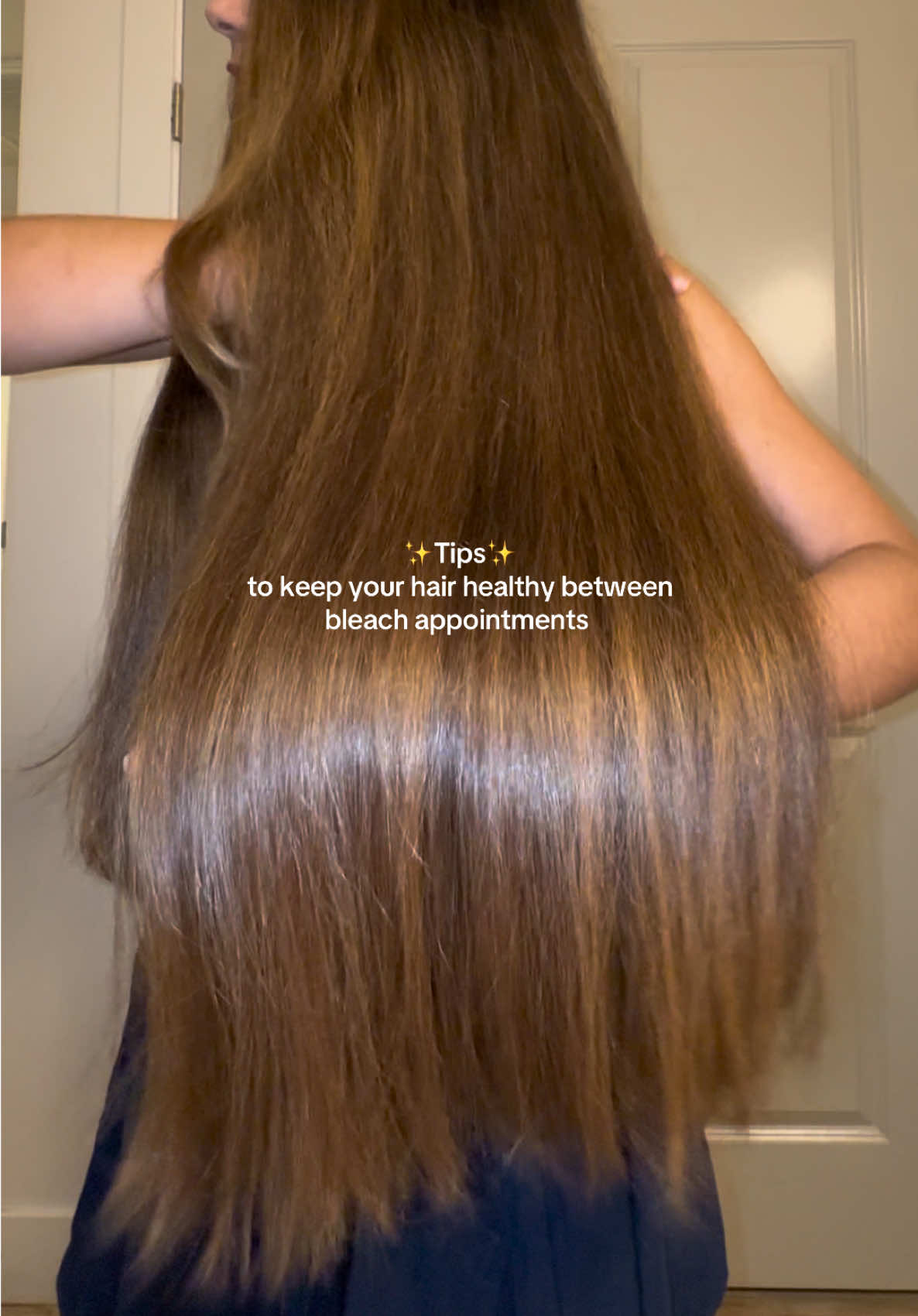 Some Tips to keep your hair healthy between bleach appointments 💖 . . . . . #haircare #hairtok #fyp #longhair #hairgrowth 