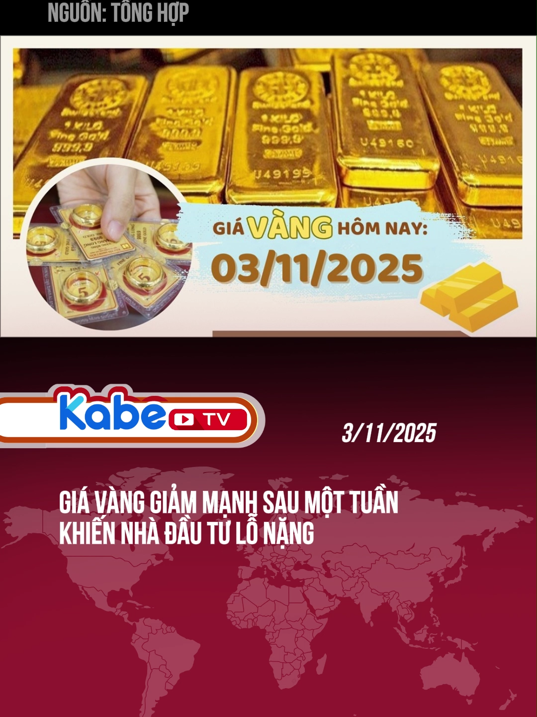 Sáng 3/11, vàng SJC và vàng nhẫn giảm mạnh sau một tuần, nhà đầu tư lỗ nặng tới 6,8 triệu đồng/lượng #giavang #vanguard #vang #vangthegioi #vangogh