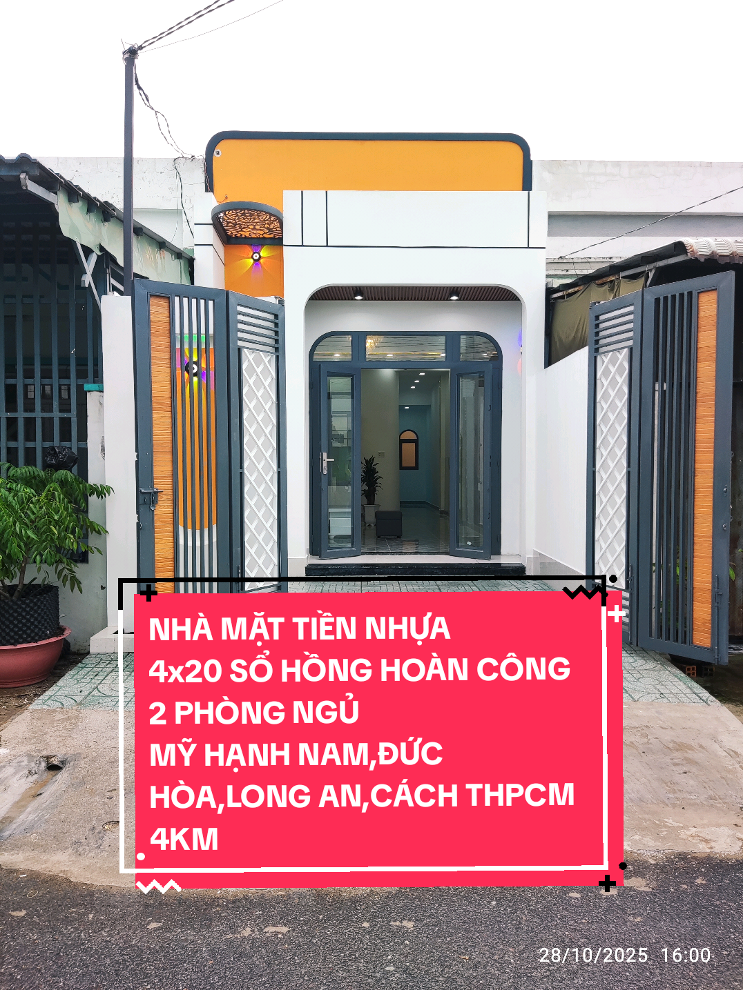 🔥Nhà cấp 4 sổ hồng riêng,hoàn công, mặt tiền nhựa 6m 🌷DT: 4x20 sổ hồng riêng,hoàn công,đường nhựa 6m. Có 2 phòng ngủ,2 tolet,sân 4m,phòng khách+bếp rộng rãi,đầy đủ nội thất cơ bản 🌷Địa chỉ:Ấp Mới 1,Xã Mỹ Hạnh Nam,Đức Hòa,Long An 🌷Vị trí nhà cách Chợ Đình ,Ủy Ban,Trường Học,700m,Cách Hóc Môn TPHCM 4km 🔥Giá 2tỷ050 thương lượng  🌷Hỗ trợ vay ngân hàng #nhasohongrieng #nhadeplongan #batdonsan #nhagiarelongan 