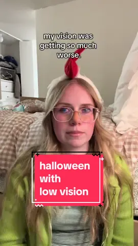 Halloween may have been a little different for me this year but I refuse to let my anxiety around my disability prevent me from doing the things I love with the people I love.  What did y’all dress up as this year???  🦇🐔👻🎃🌙 #legallyblind #visiallyimpaired #blindtok #halloween #socialanxiety 