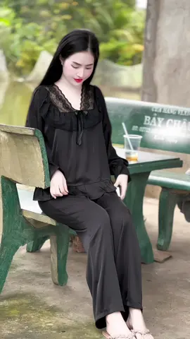 Bộ ngủ tay dài lụa latin #xuhuong #xuhuongtiktok 