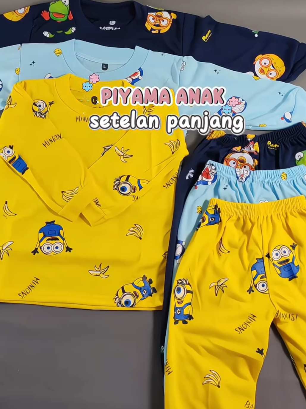 bbok nyenyak sampe pagi😍#piyamaanak #bajutiduranak #setelanpanjang #setelananaklucu #fy 