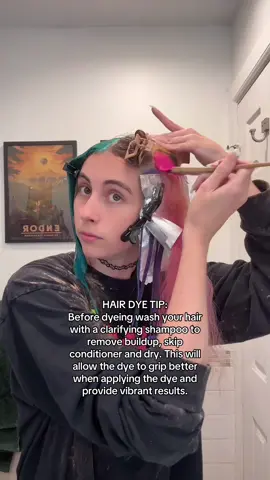 HAIR DYE TIP: Before dyeing wash your hair with a clarifying shampoo to  remove buildup, skip conditioner and dry. This will allow the dye to grip better when applying the dye and  provide vibrant results. #haircolor #hairdye #diyhair #hairdyetips #foryoupage 
