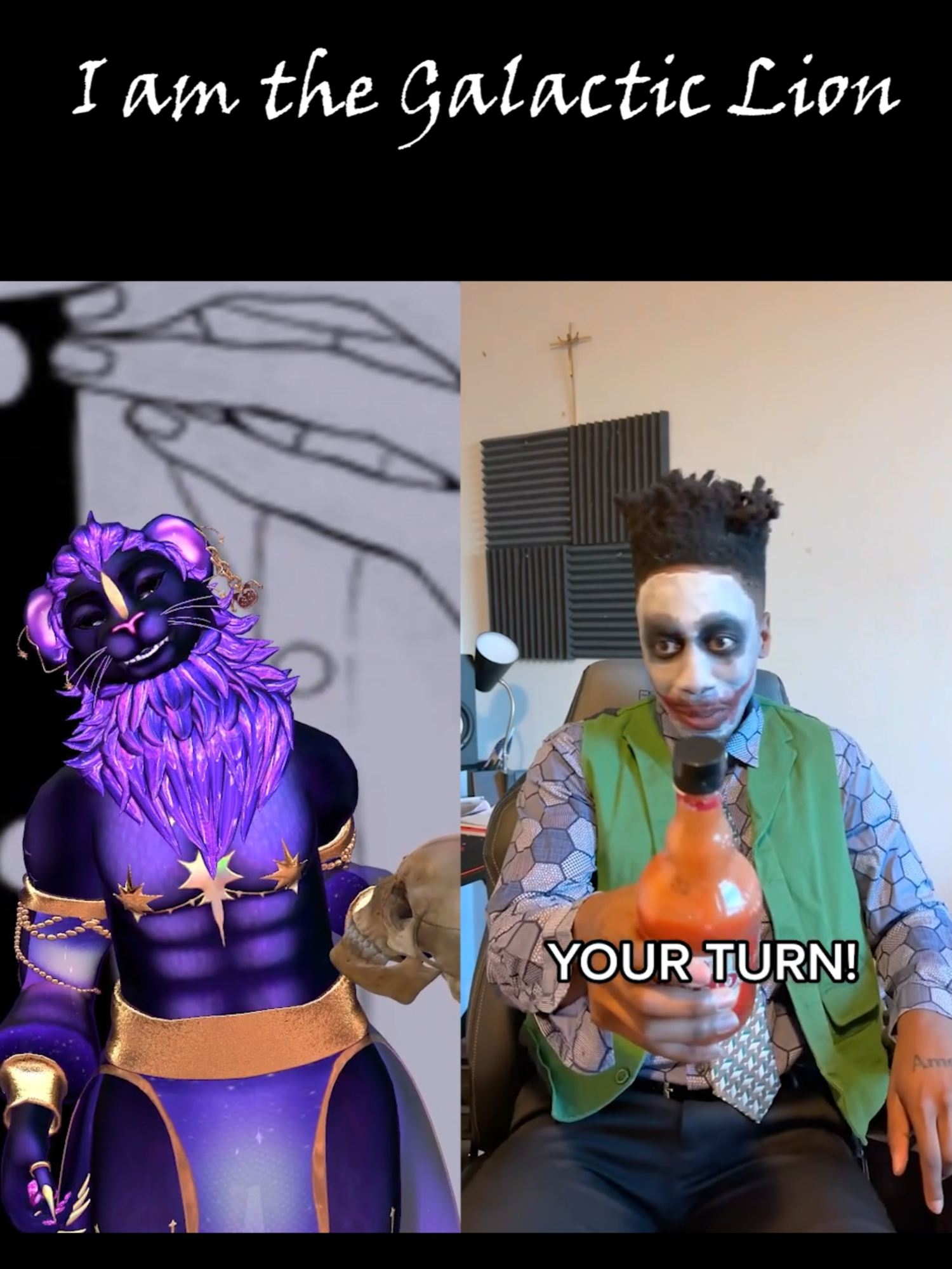 THE GALACTIC LION IS INSANE AND IN PAIN#duet with @thatsdax#vrchat #dax #openverse #joker #batman #rap #performance #voiceacting #roleplay #verse #lyric #beat #halloween #clockstrikestwelve #vr #fyp